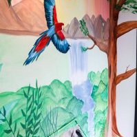 Muurschildering kinderkamer jungle
